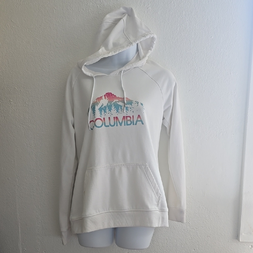 Columbia Women's White Hoodie(It has two small spots, one on the Cordon/below)